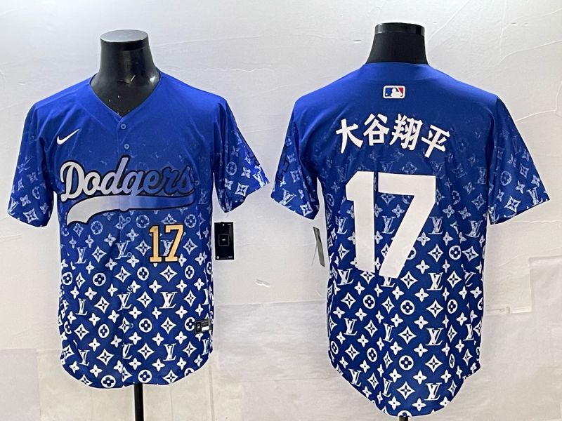 Men Los Angeles Dodgers #17 Ohtani Blue Nike 2025 MLB jersey 04->oakland raiders->NFL Jersey